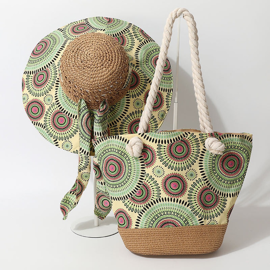Conjunto de Chapéu de Sol Boho - Bucket Hat Straw avaliação e preço