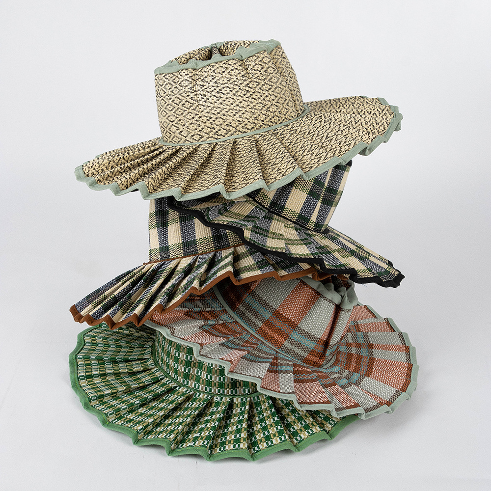 USPOP-Foldable plissado chapéu - Bucket Hat Straw avaliação e preço